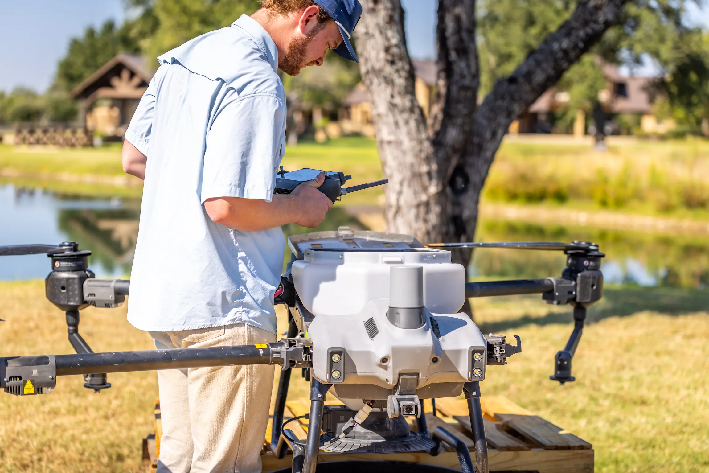 Drone seeding terrain that ground equipment cannot reach