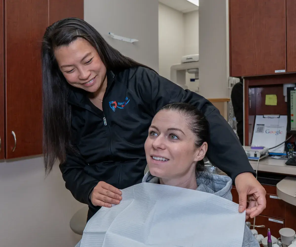 Dr. Phung checking patient