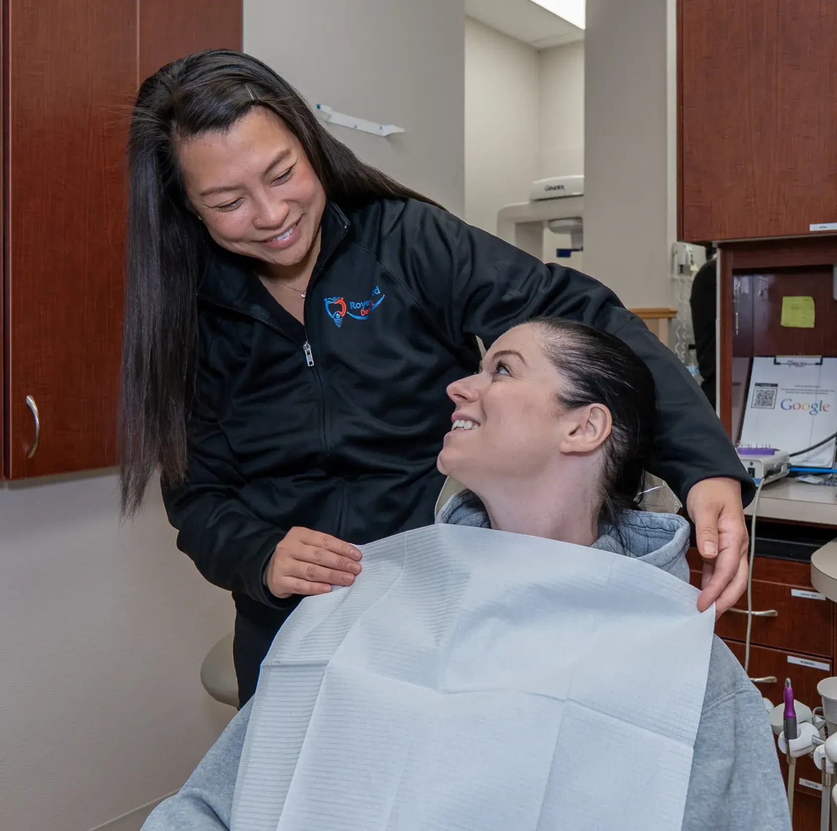 Dr. Phung checking patient