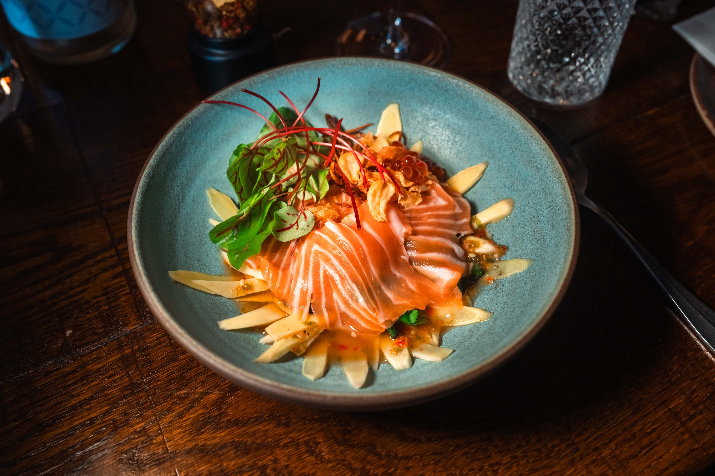 A beautiful plated Seafood from Norway dish
