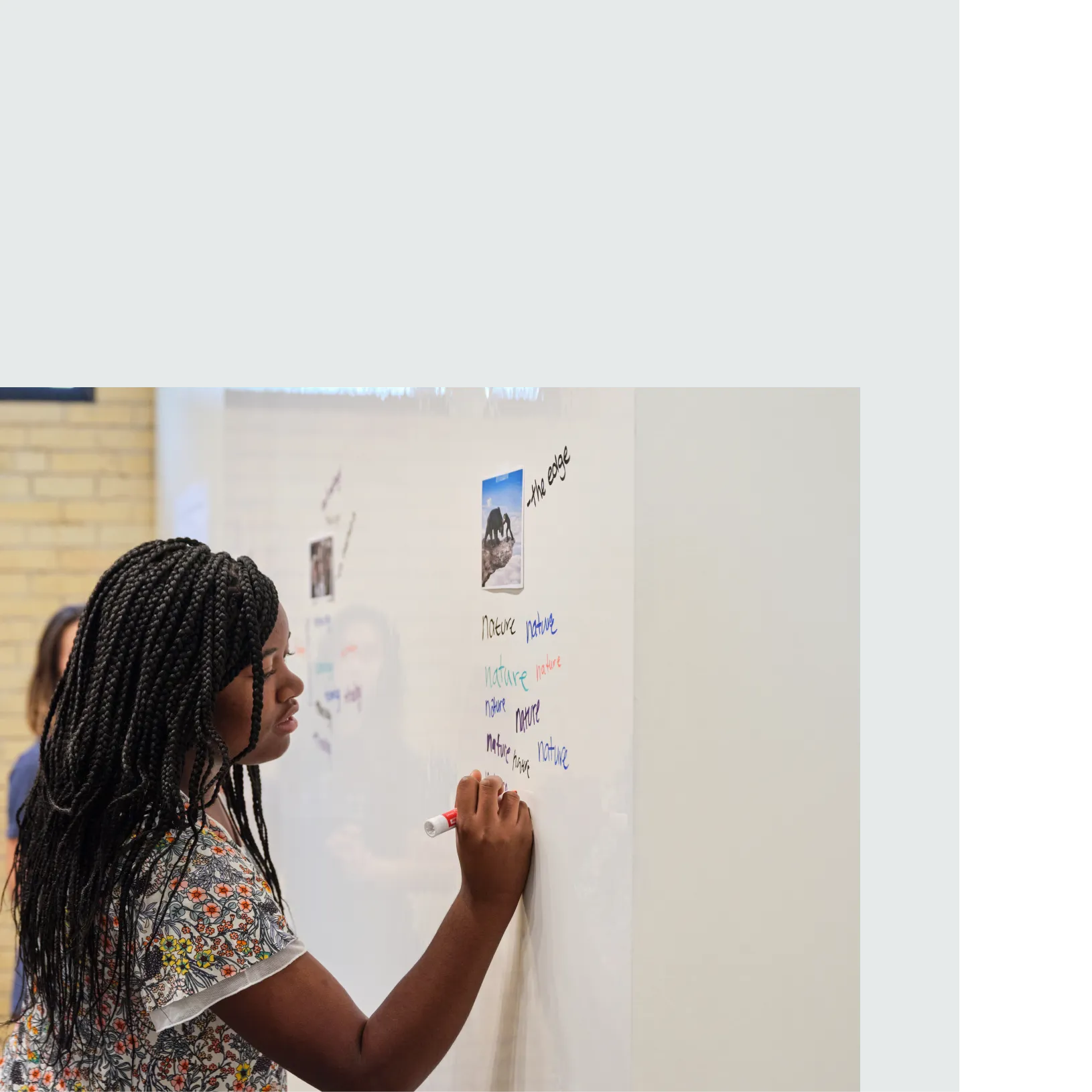 Teenager at a whiteboard