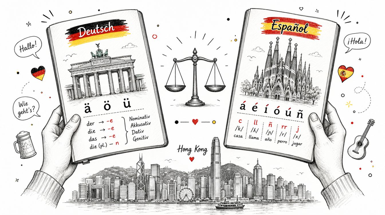 German vs Spanish: Difficulty Compared in Hong Kong