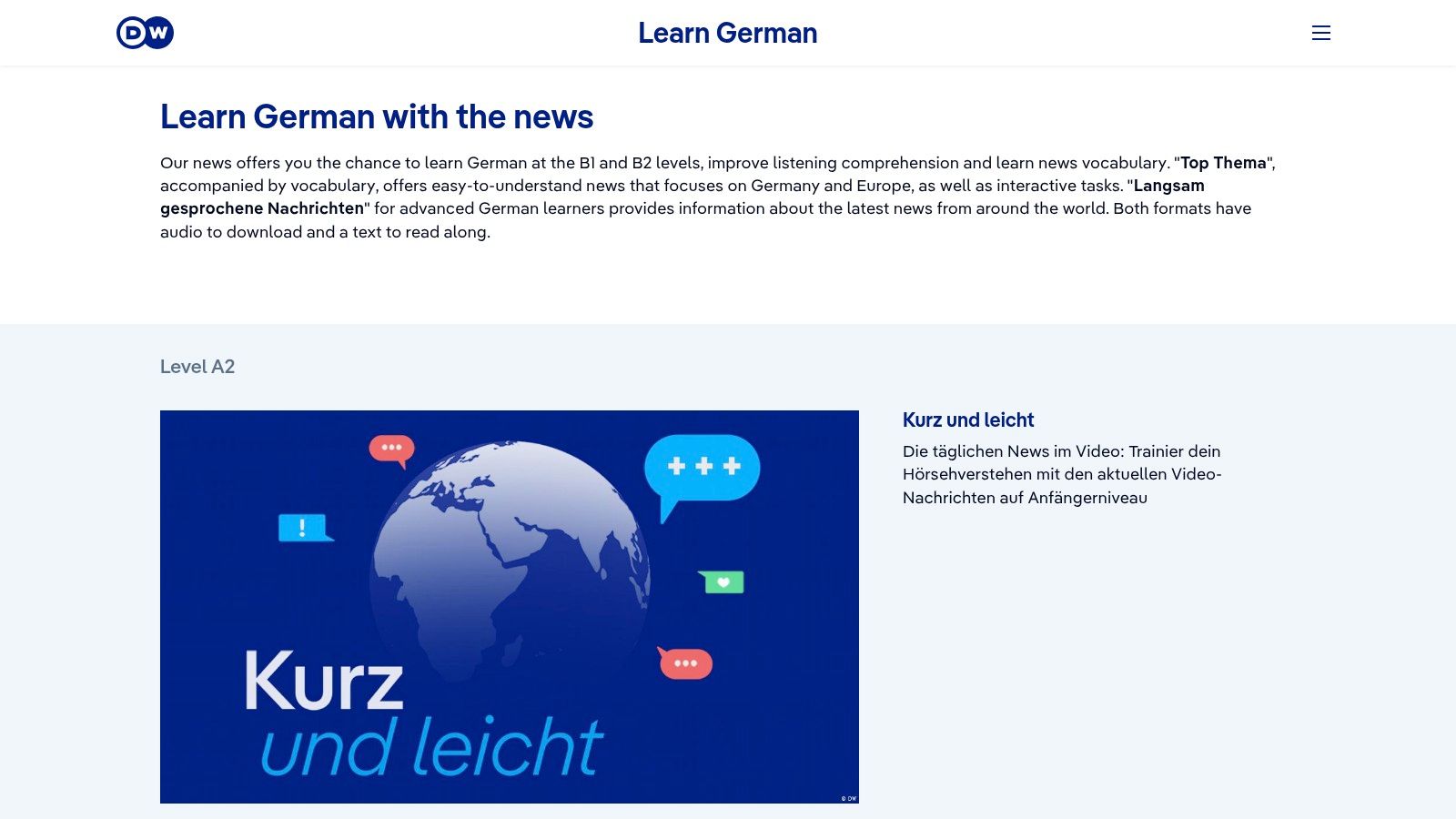 DW Learn German – News