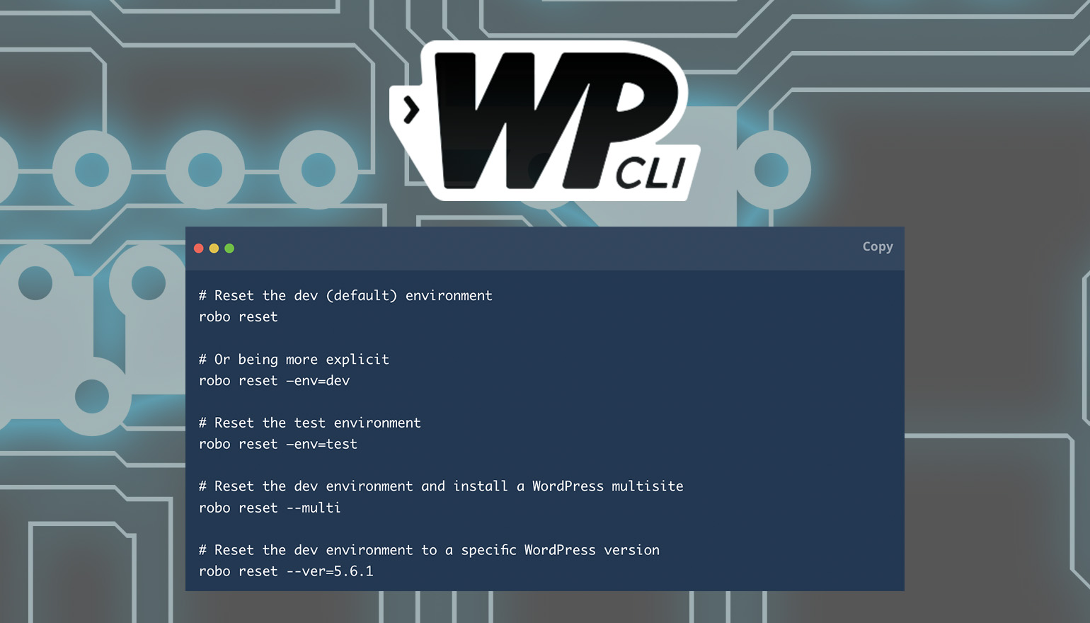 WP-CLI robot mascot for WordPress command line interface