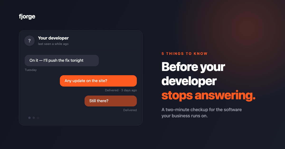 A phone message thread showing repeated Delivered messages to a developer who never replies