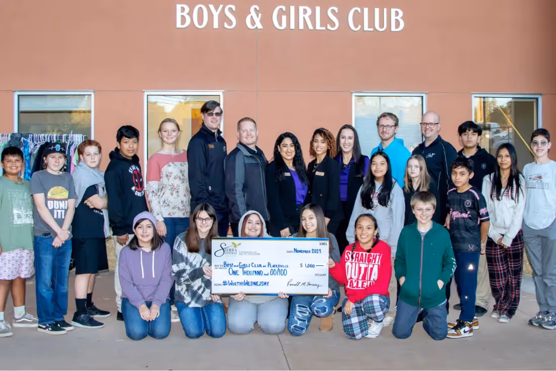 #WorthyWednesday donation to Boys & Girls Club El Dorado County.