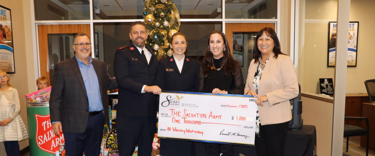 #WorthyWednesday donation to Salvation Army Chico.