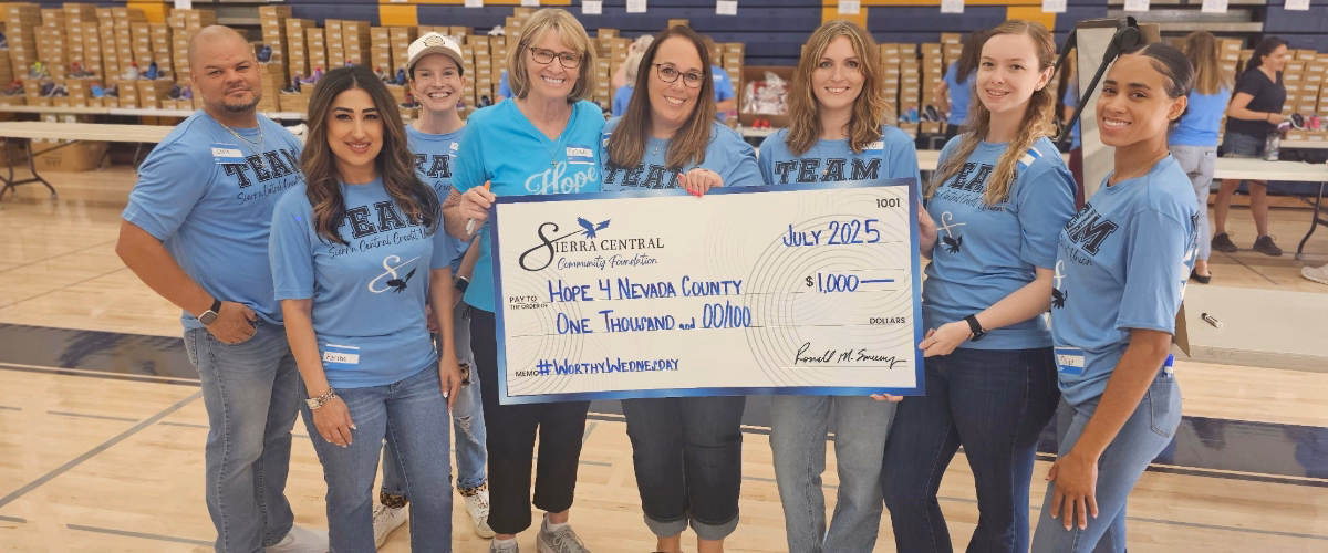 #WorthyWednesday donation to Hope 4 Nevada County.