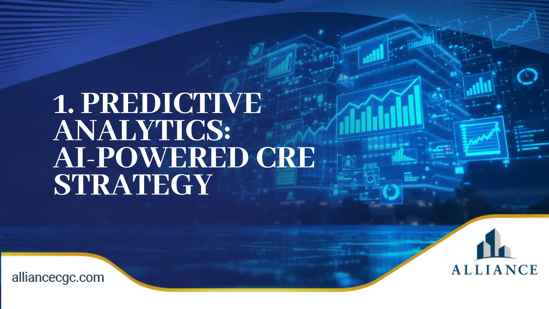 Digital AI predictive analytics dashboard design for smart CRE strategy in 2025.