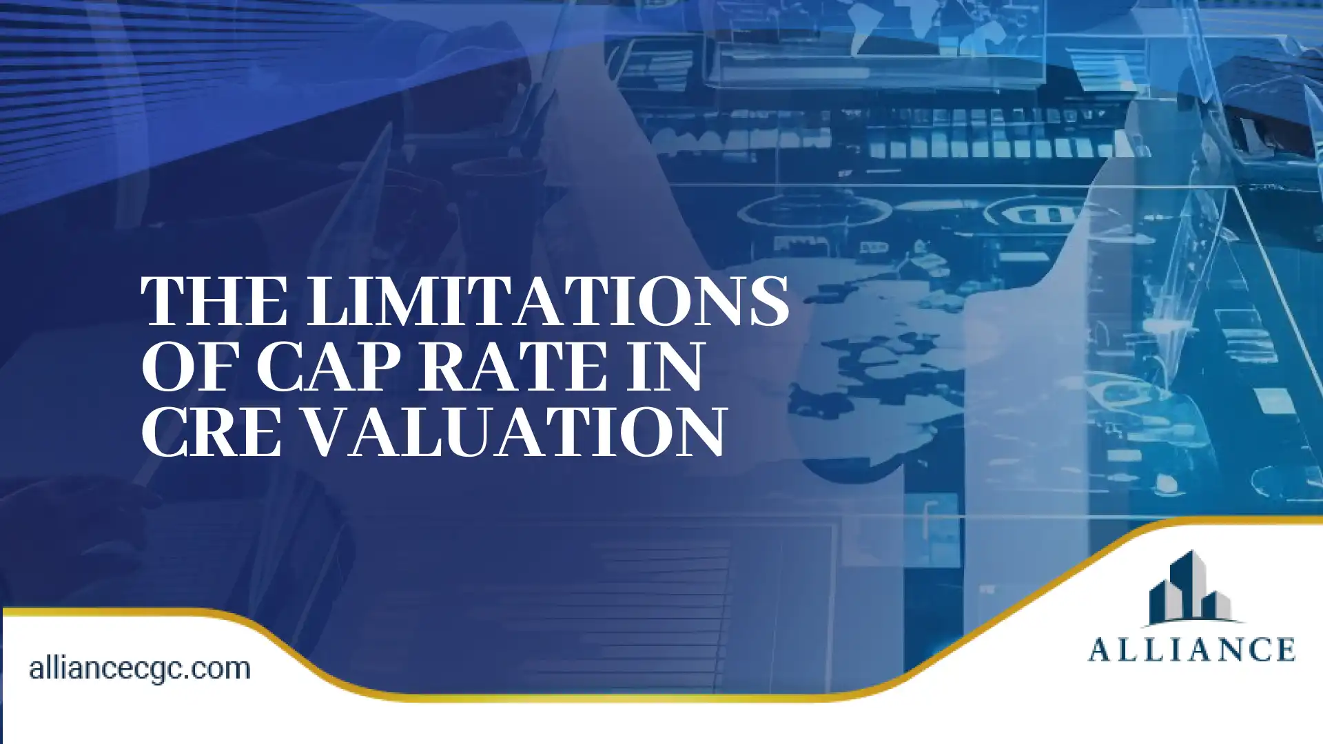 Blue-toned digital design with financial dashboard and modern city graphics