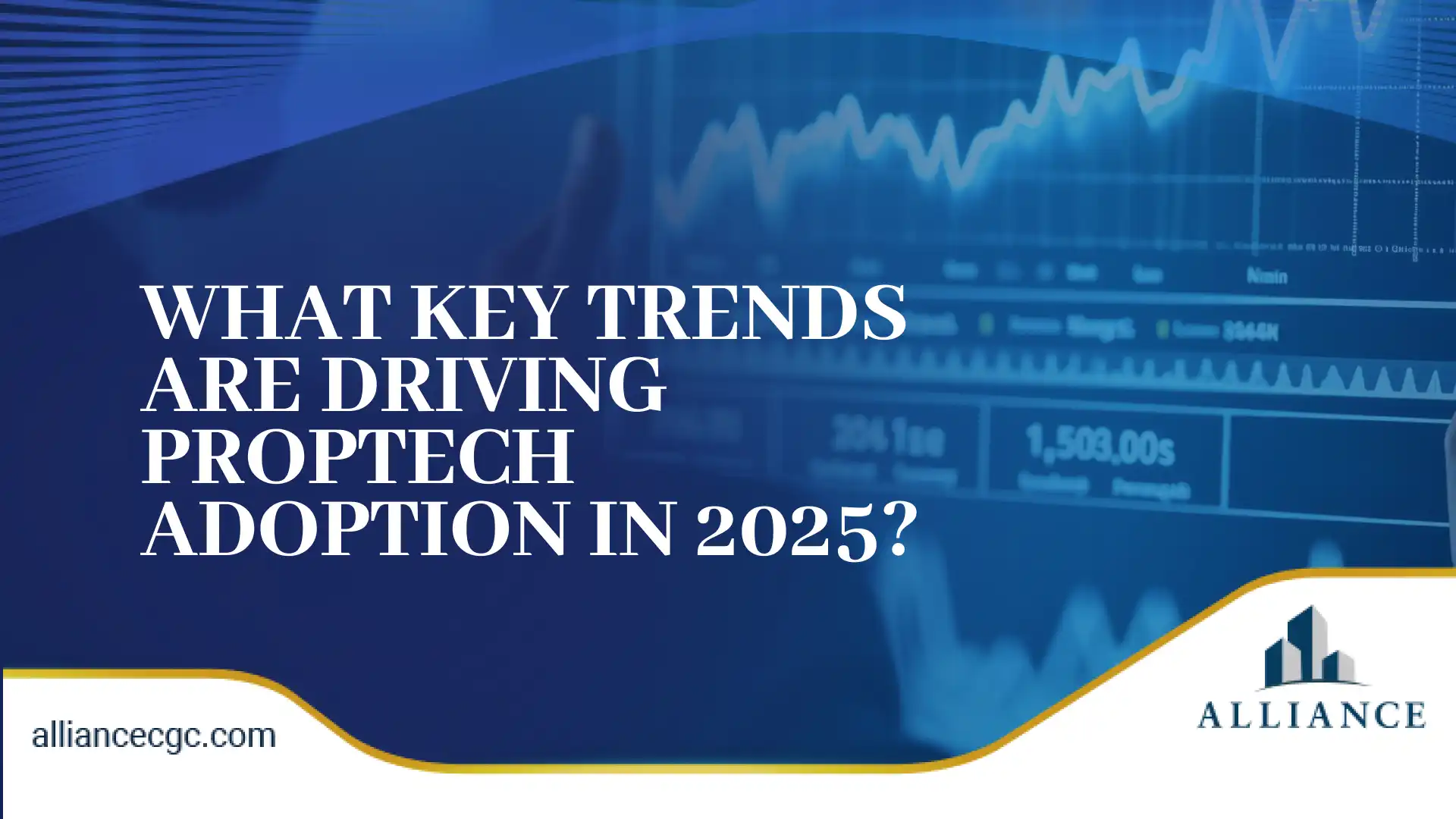  Professional blue gradient design with faint financial graphs behind centered bold white text.