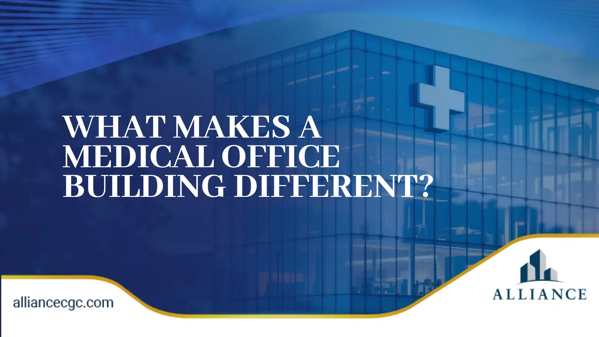 Medical office commercial real estate design with modern glass healthcare building