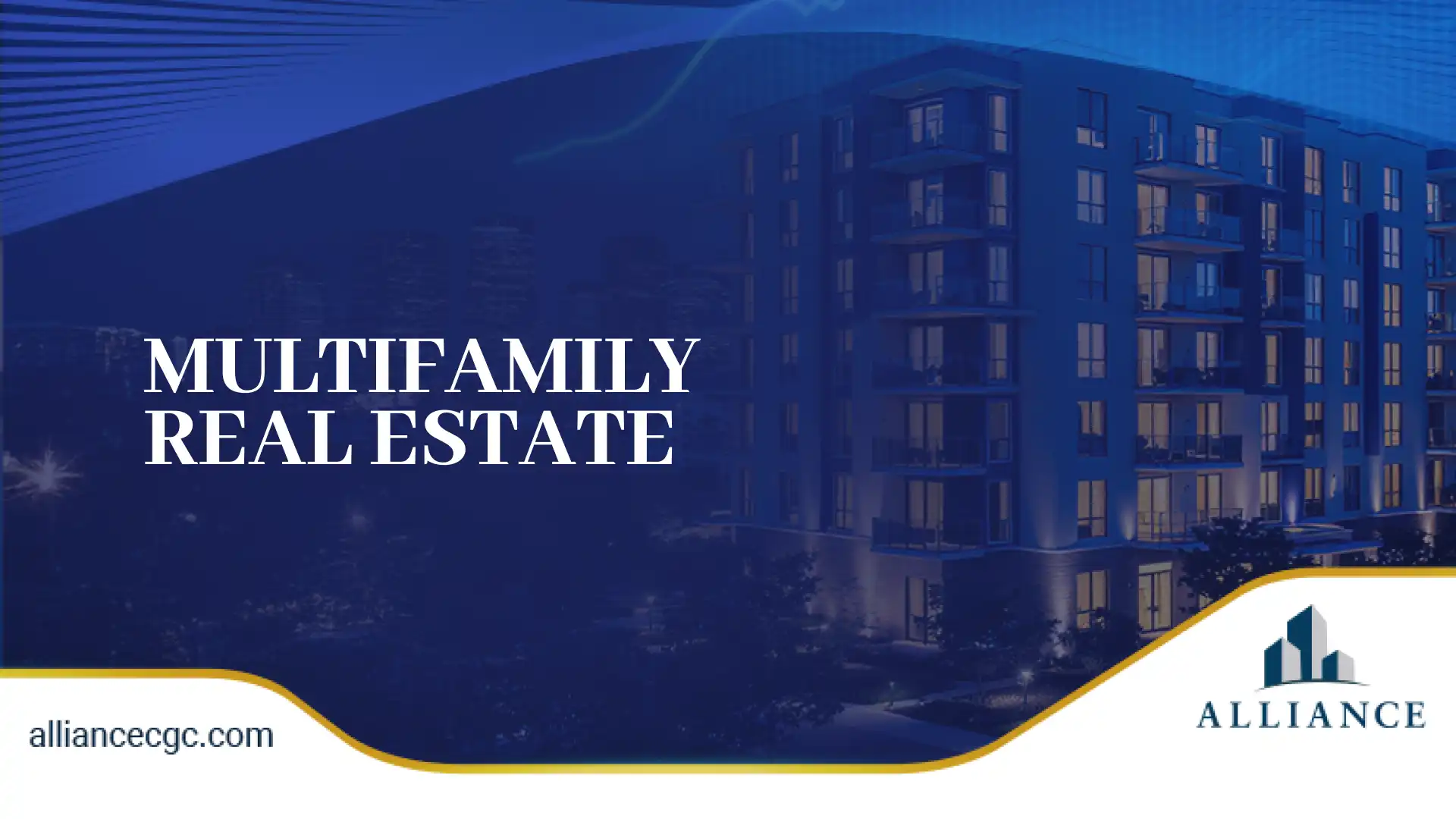 Multifamily residential building at night, highlighting commercial real estate investing.