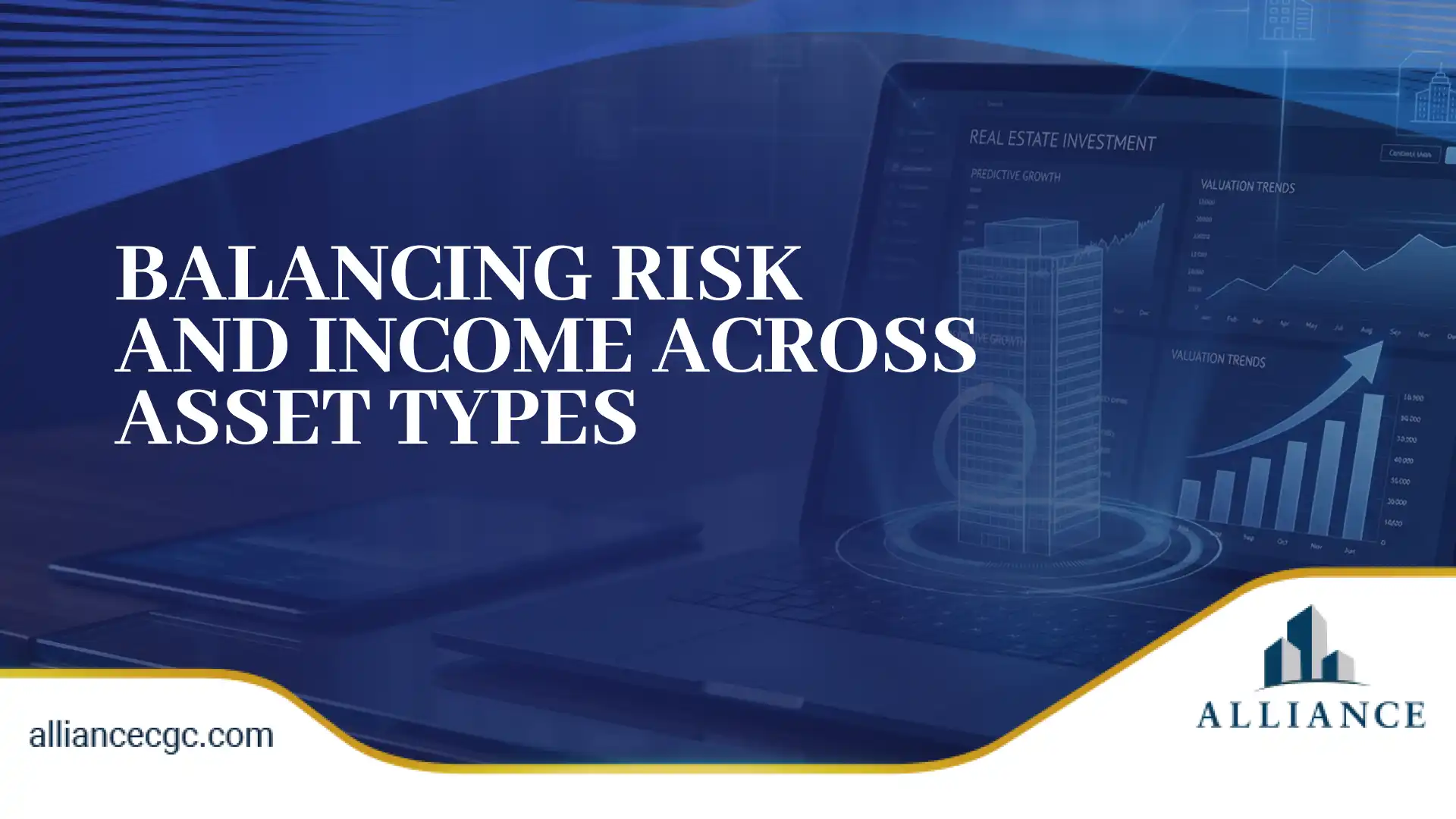 Displaying data and charts for balancing risk and income across types of commercial real estate.