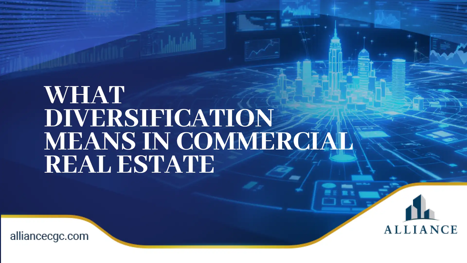 Digital cityscape illustrating what diversification means in commercial real estate investments.
