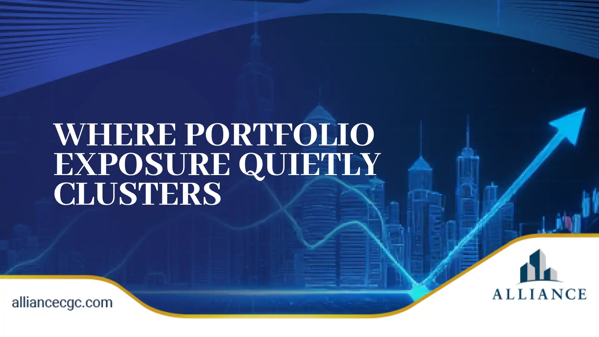 City skyline with financial data illustrating portfolio strategy and exposure clustering.