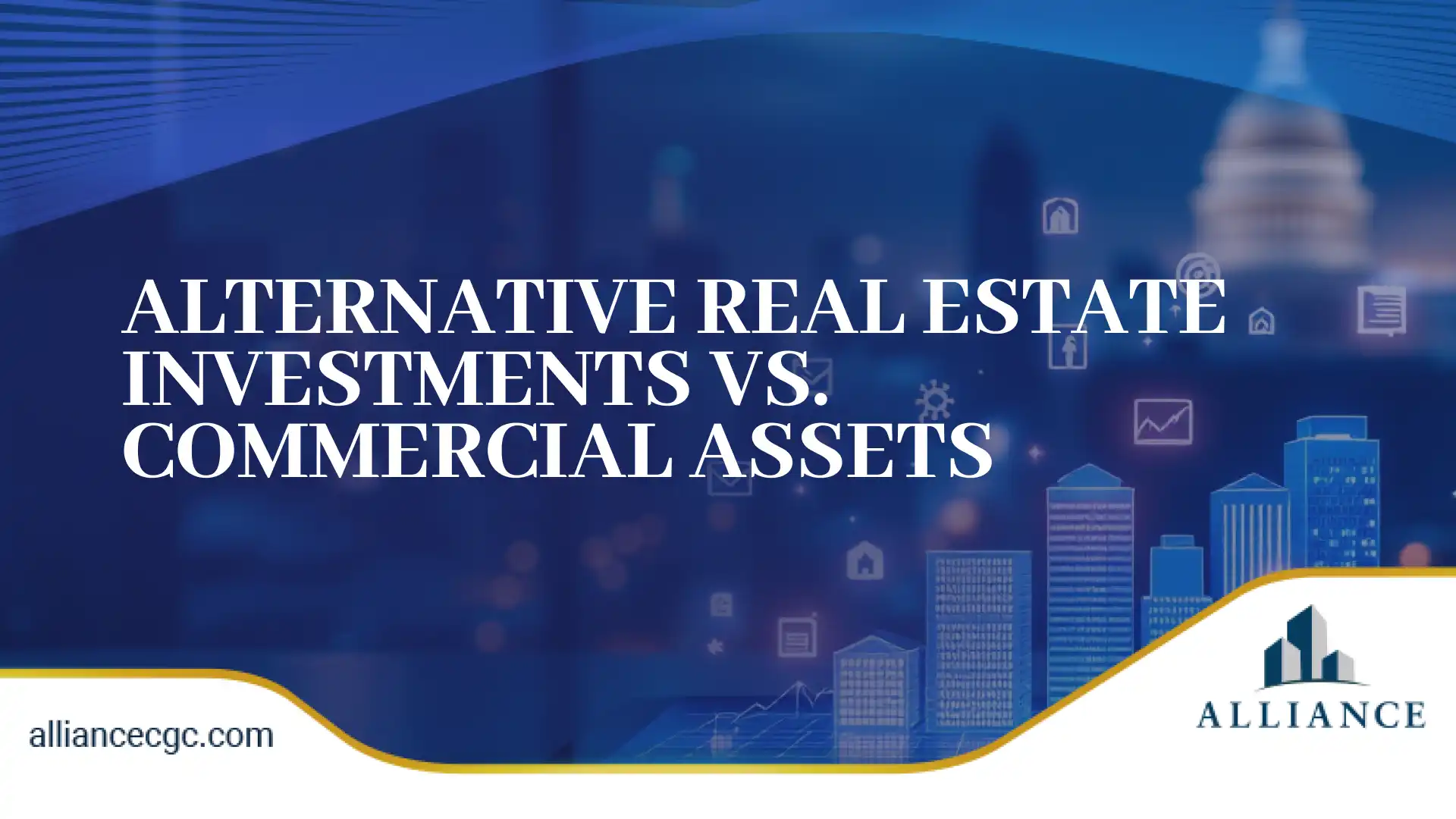 City skyline with data, illustrating real estate investment risk comparison.