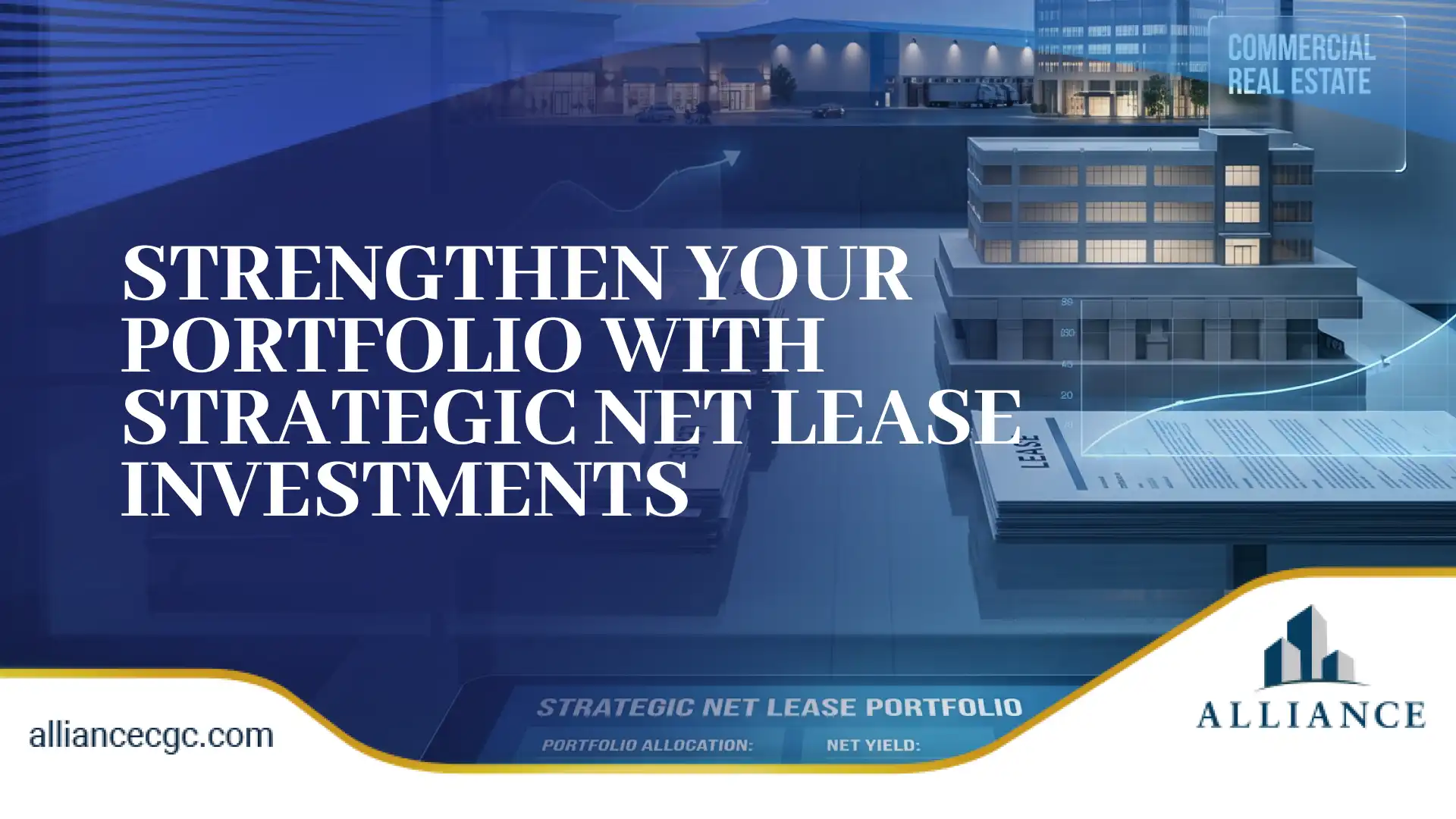 Commercial real estate with strategic net lease portfolio, highlighting investment opportunities. 