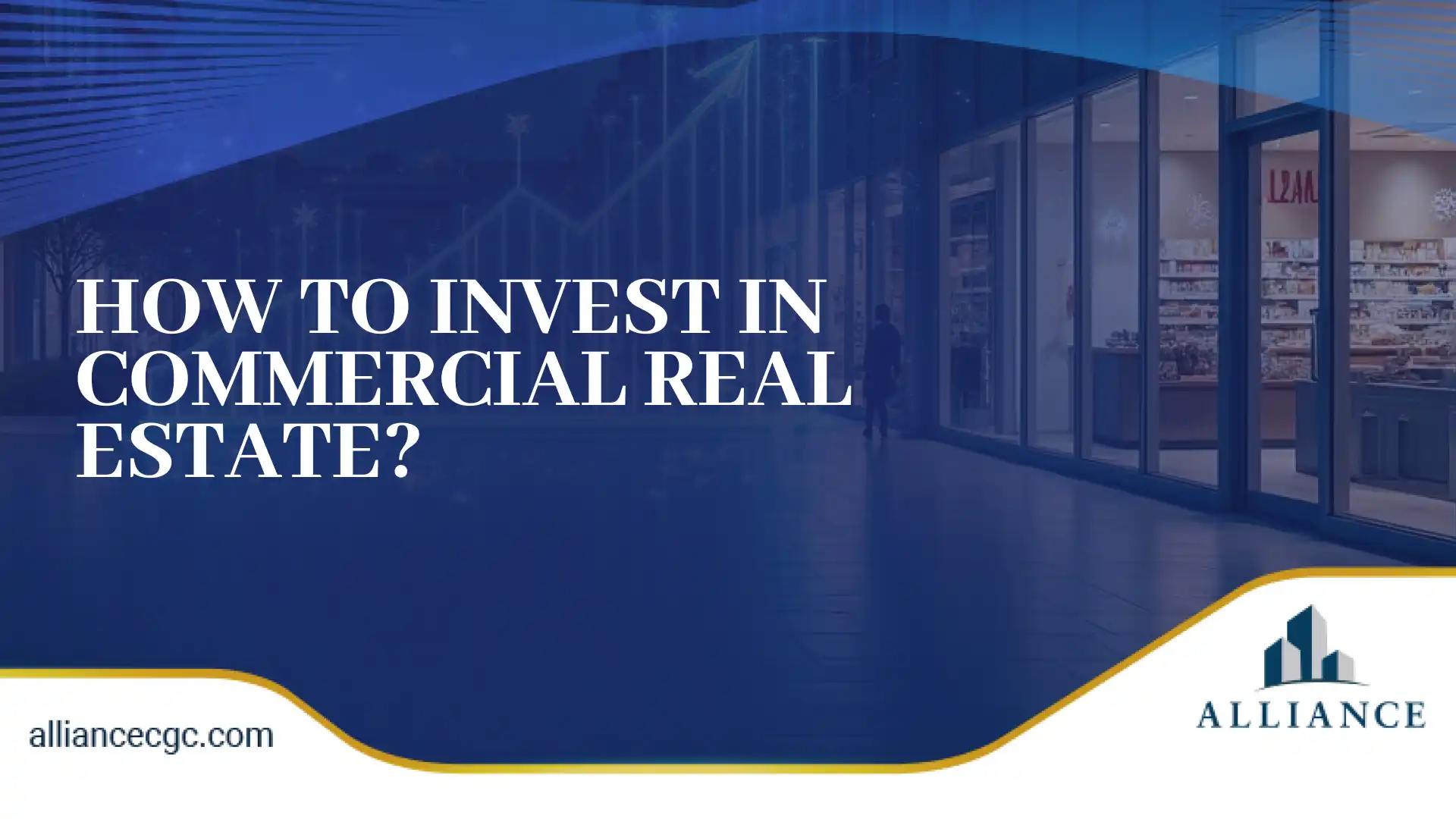 Evening city street with modern stores showing how to invest in commercial real estate
