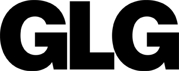 GLG company logo with stylized letters in black font.