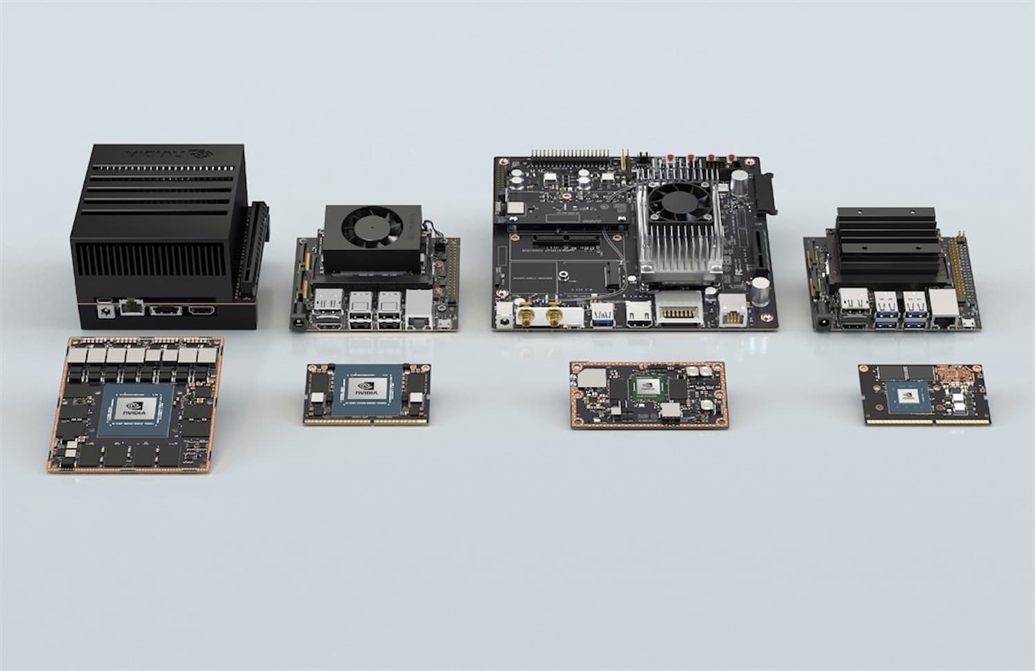 The NVIDIA Jetson product range – above the development kits, below the SoM (System on Modules)