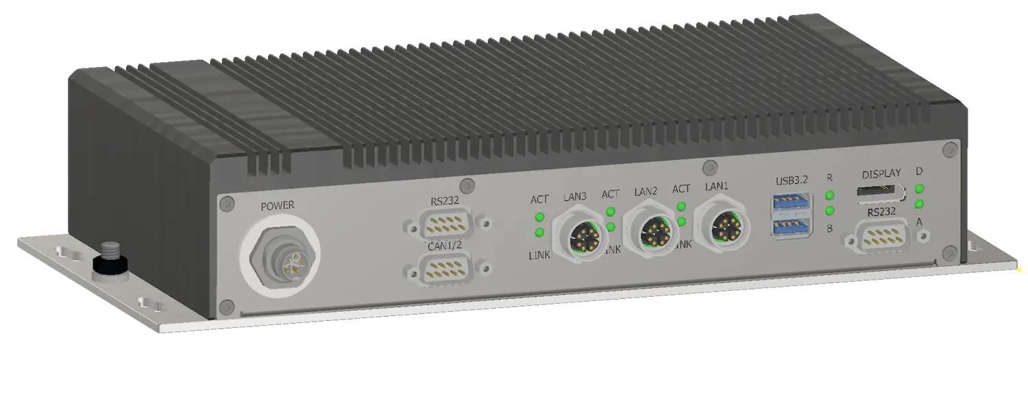 Syslogic embedded system for railway/rolling stock applications, black cooling fins