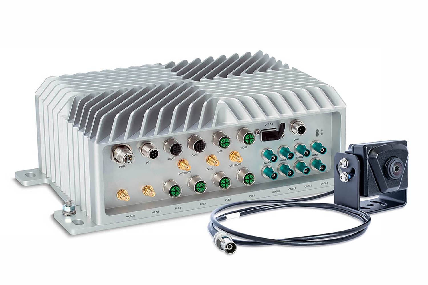 Ultra-rugged Syslogic edge AI computer connected to an Ark Vision Systems GMSL2 camera, Hardware for Edge AI