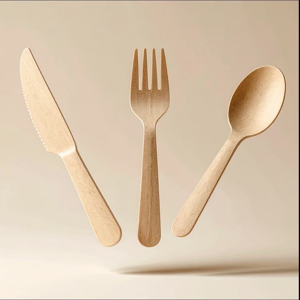 Disposable bamboo cutlery