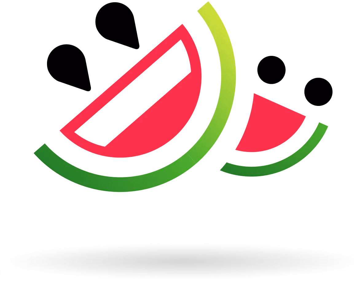 2 Melon slices smiling with pip eyes