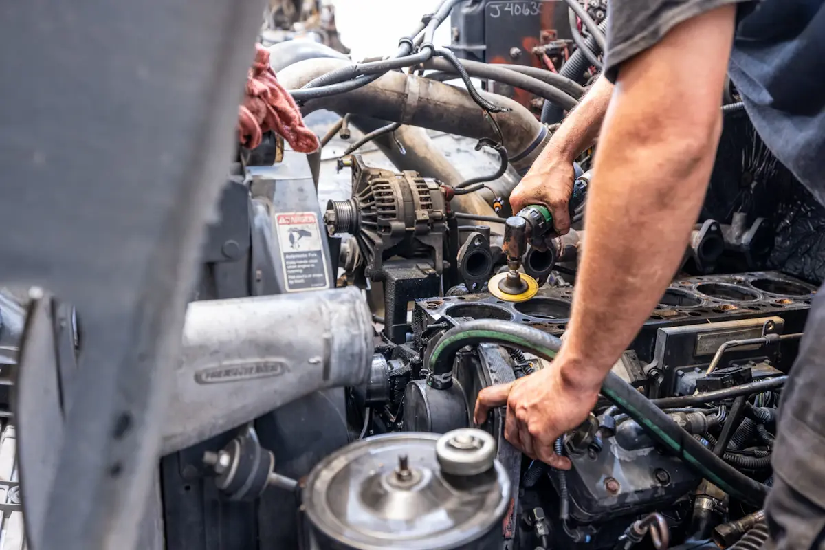 Mechanic performing general diesel repair in Childersburg, AL