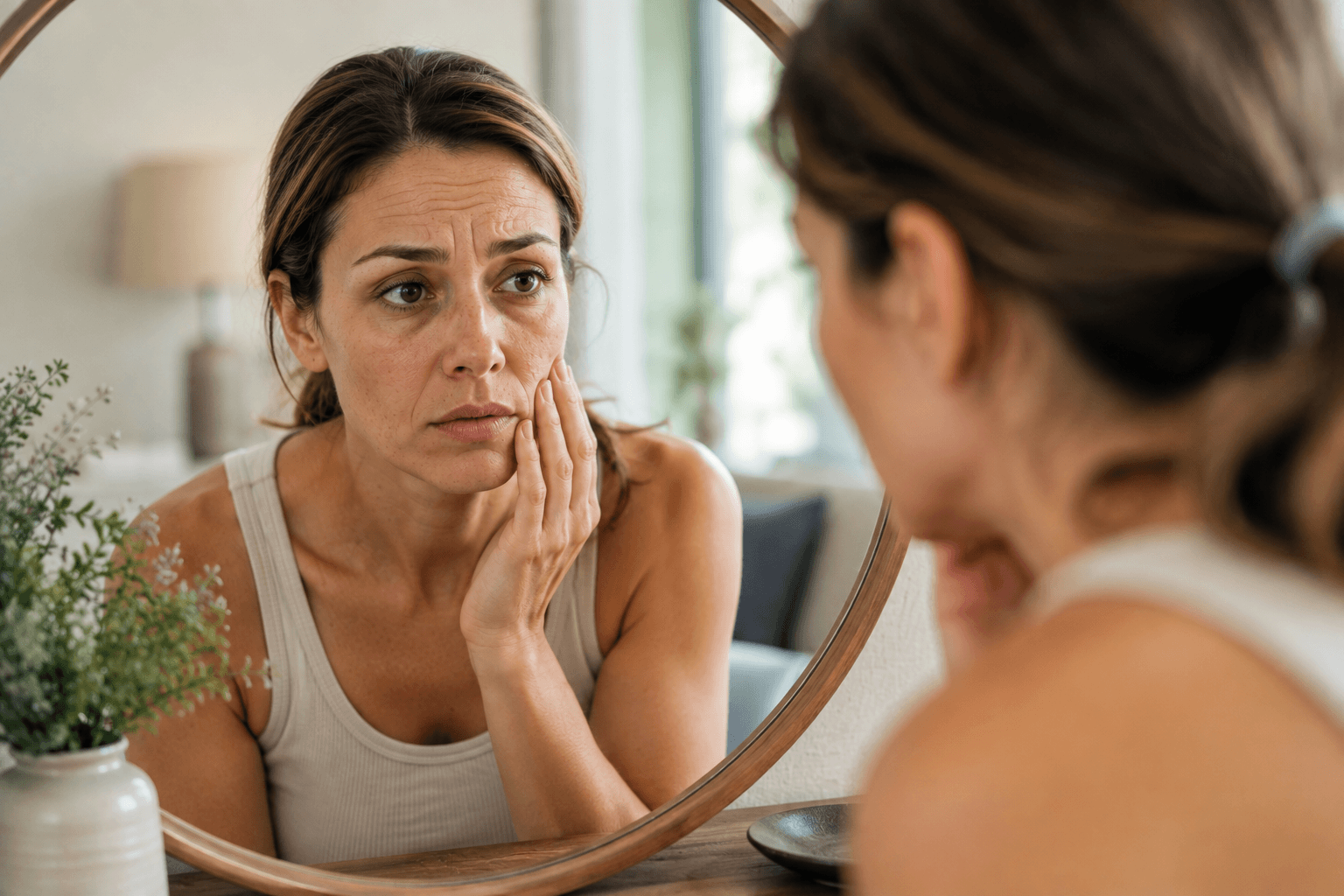 Woman in Rockwall, Texas receiving Sculptra treatment for facial volume loss at ABA Aesthetics Medspa
