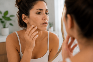 Woman receiving professional facial hair removal treatment at a Rockwall, Texas med spa