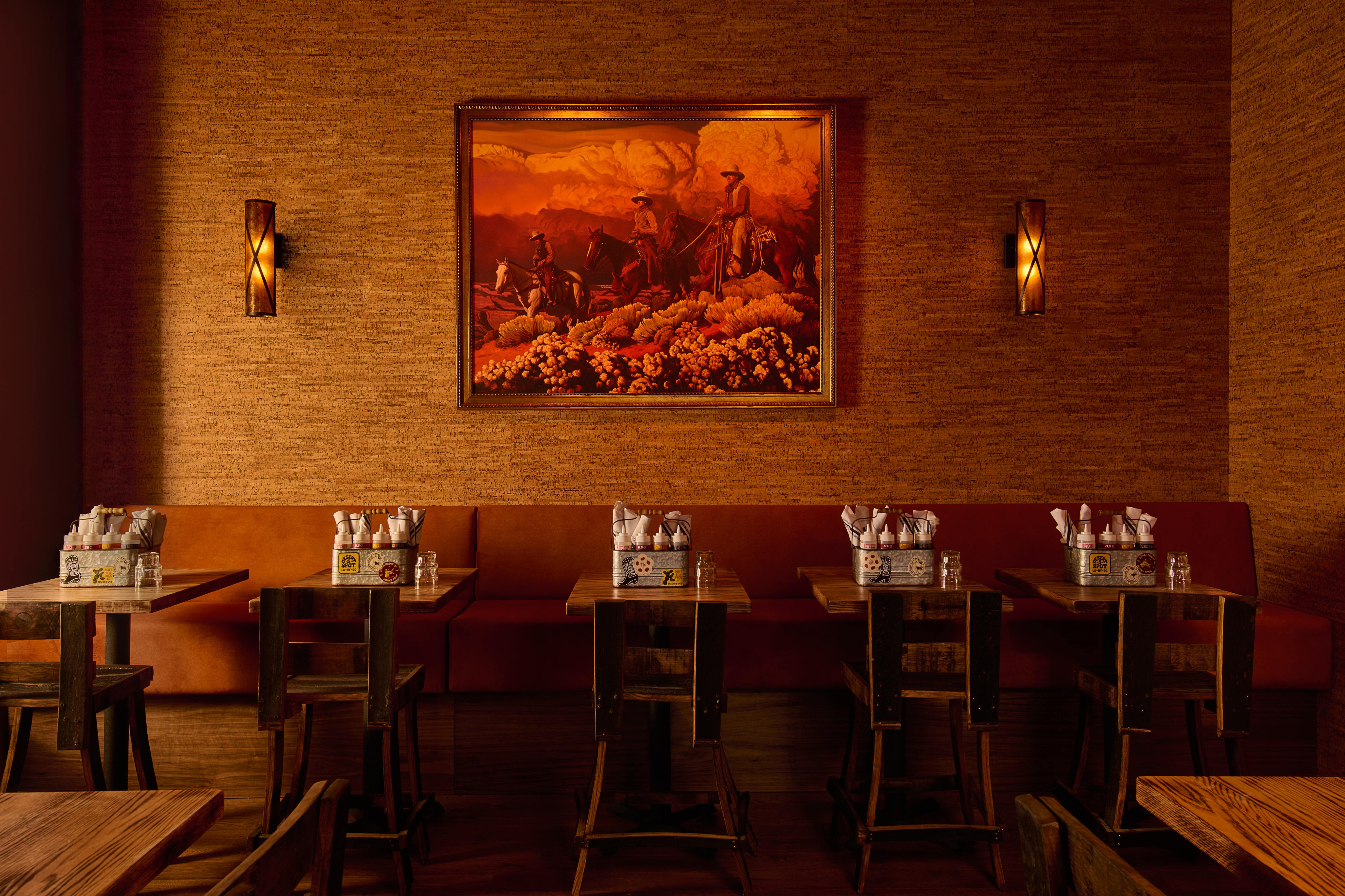 DC restaurant seating area with Mark Maggiori artwork