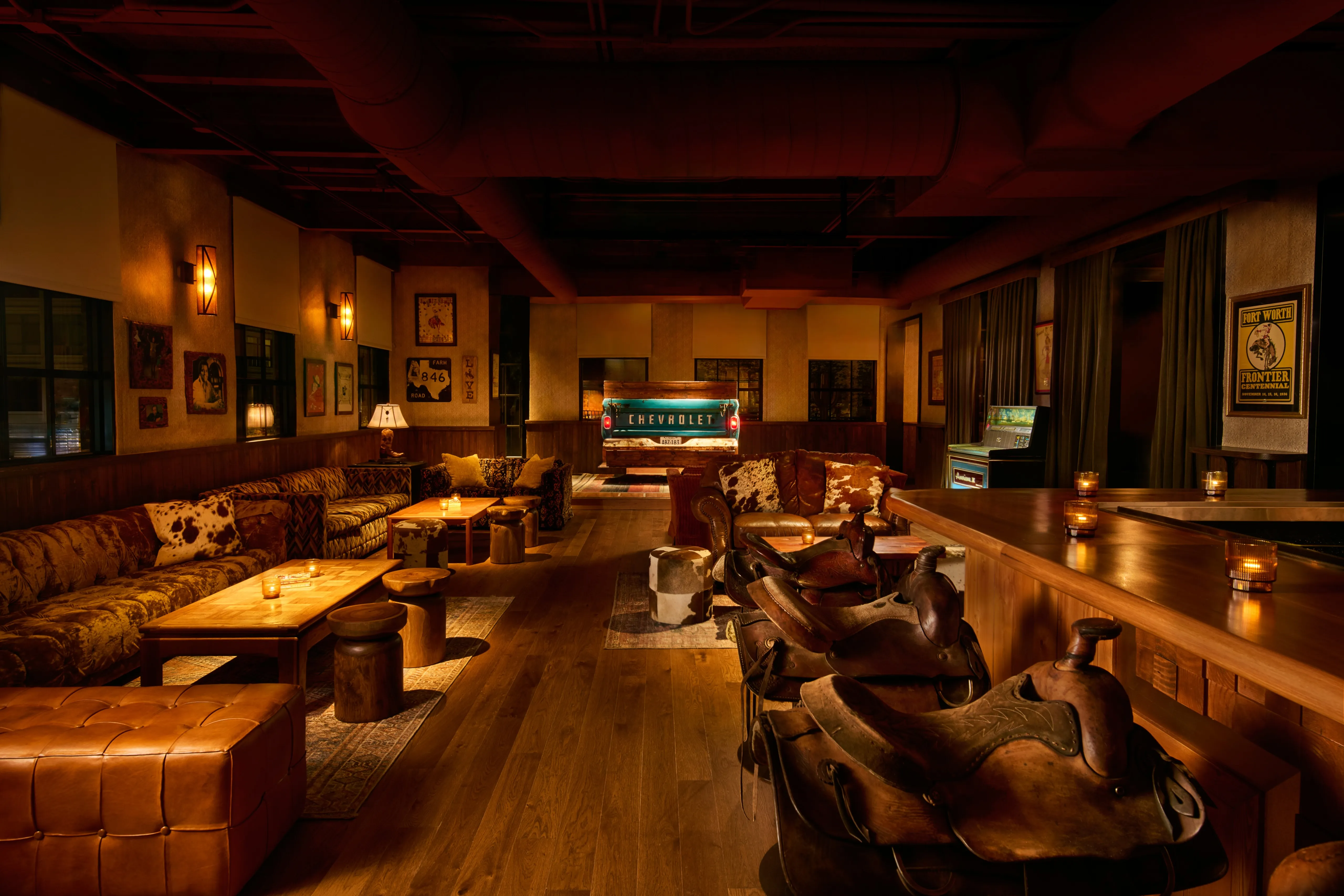 DC bar interior with western decor in upstairs lounge 