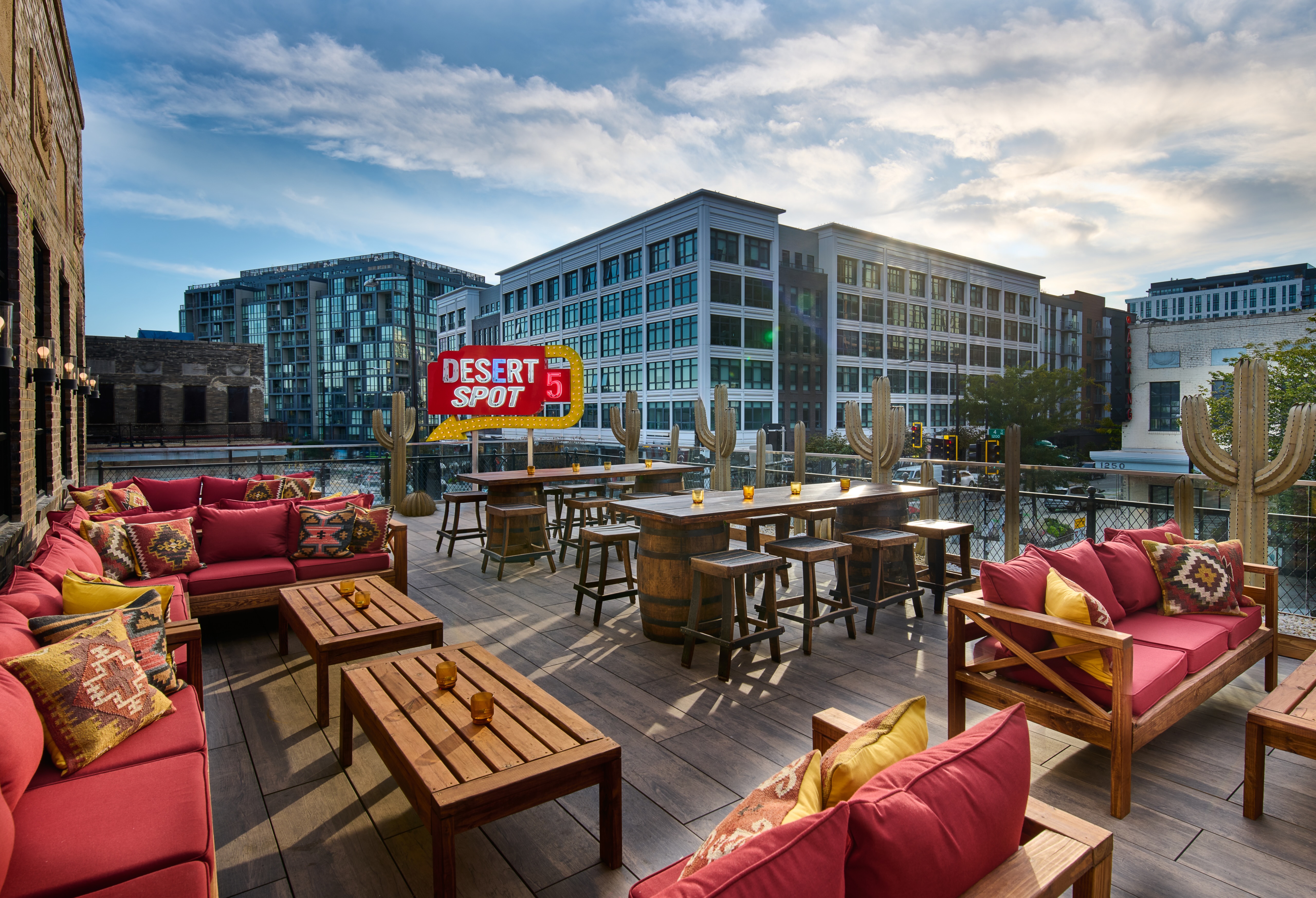 DC cactus garden outdoor seating upstairs overlooking union market