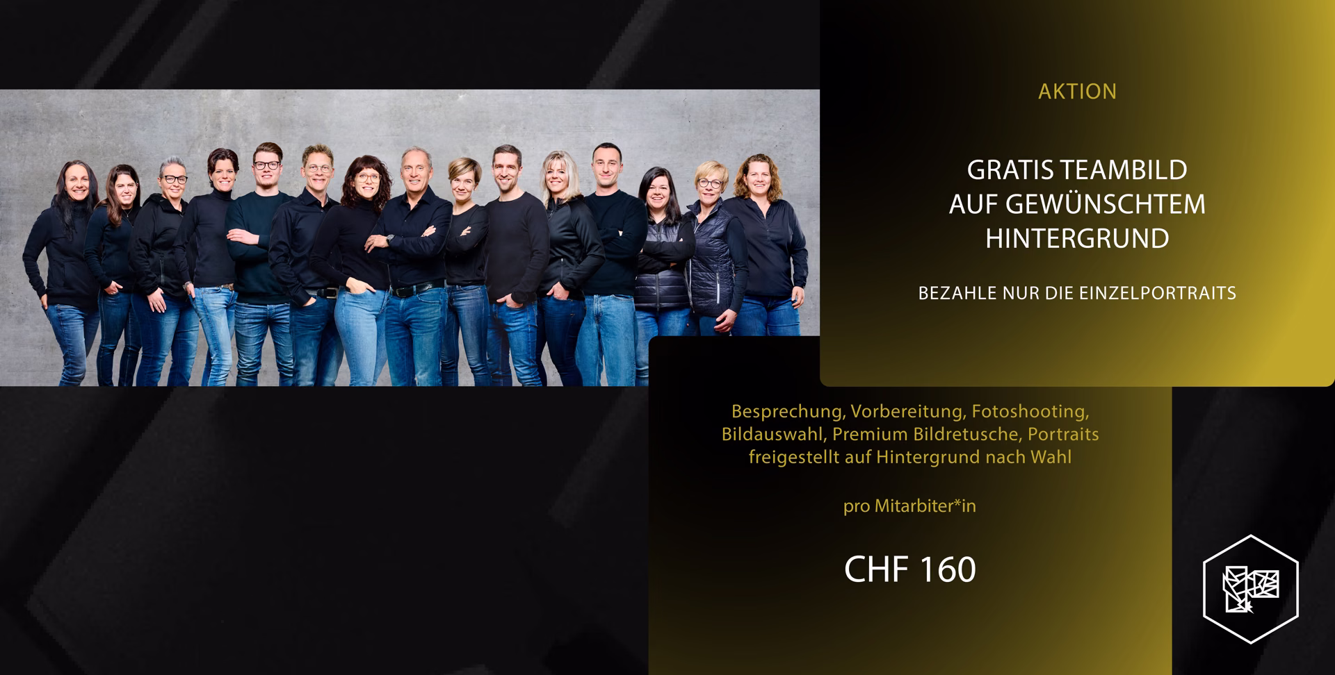 Teambild Frühlingsaktion 2025 André Maurer Photo & Video, 14 Models im Studio Steffisburg