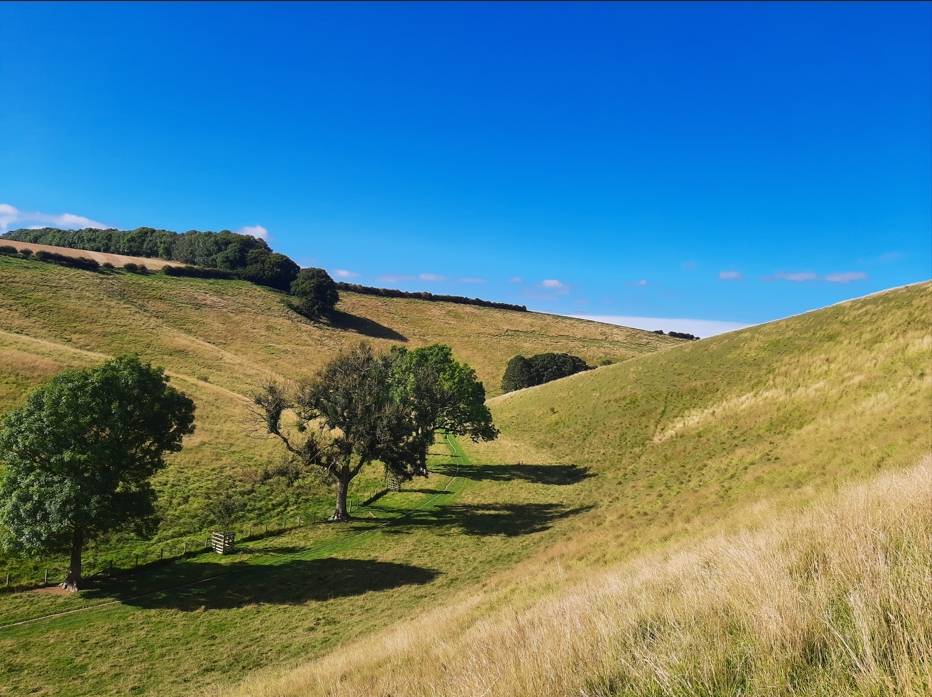 Yorkshire Wolds Way trail winding through valley