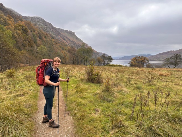 An image of Hannah Brightley walking the West Highland Way