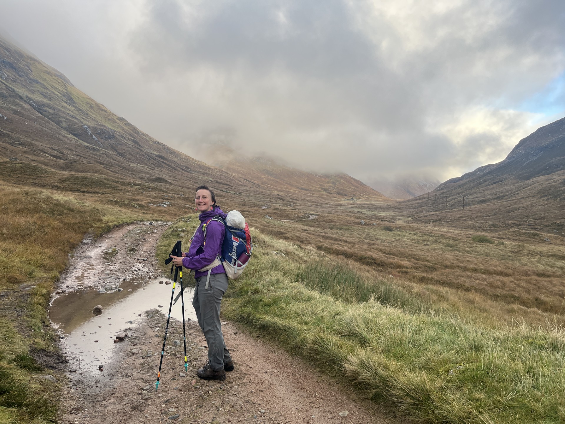 Profoundly deaf walker, Laura Perratt on the West Highland Way, Scotland 