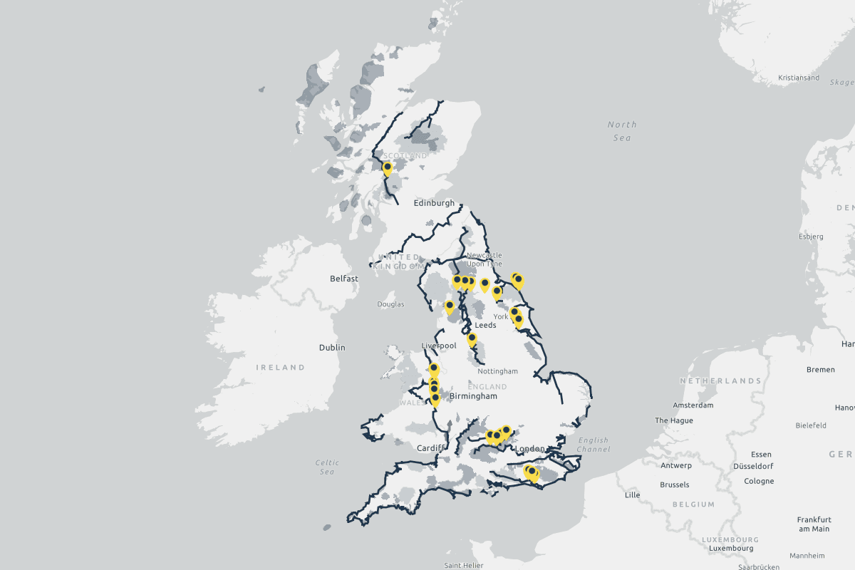 National Trails UK Nature Corridors Map