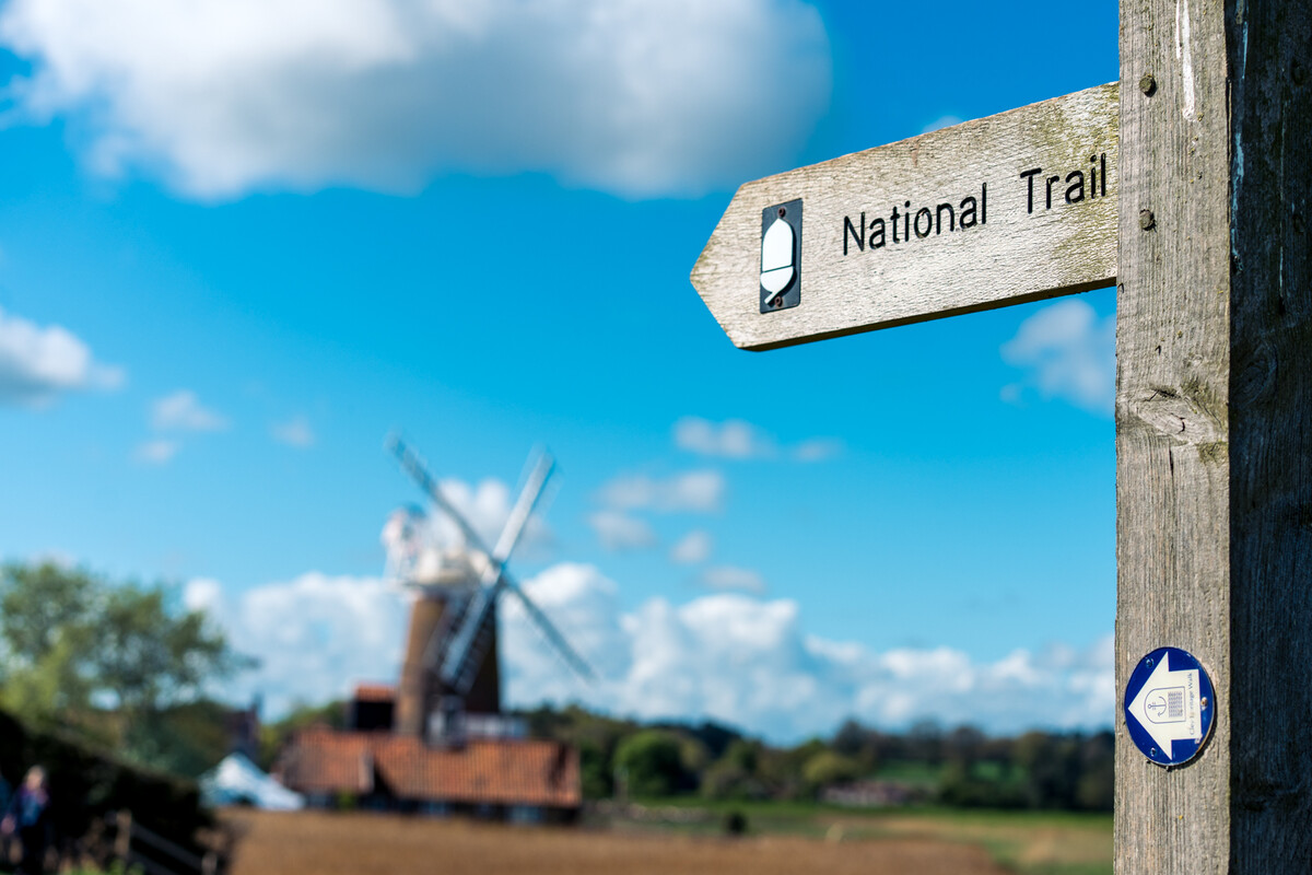 A National Trail Fingerpost on the Norfolk Coast Path