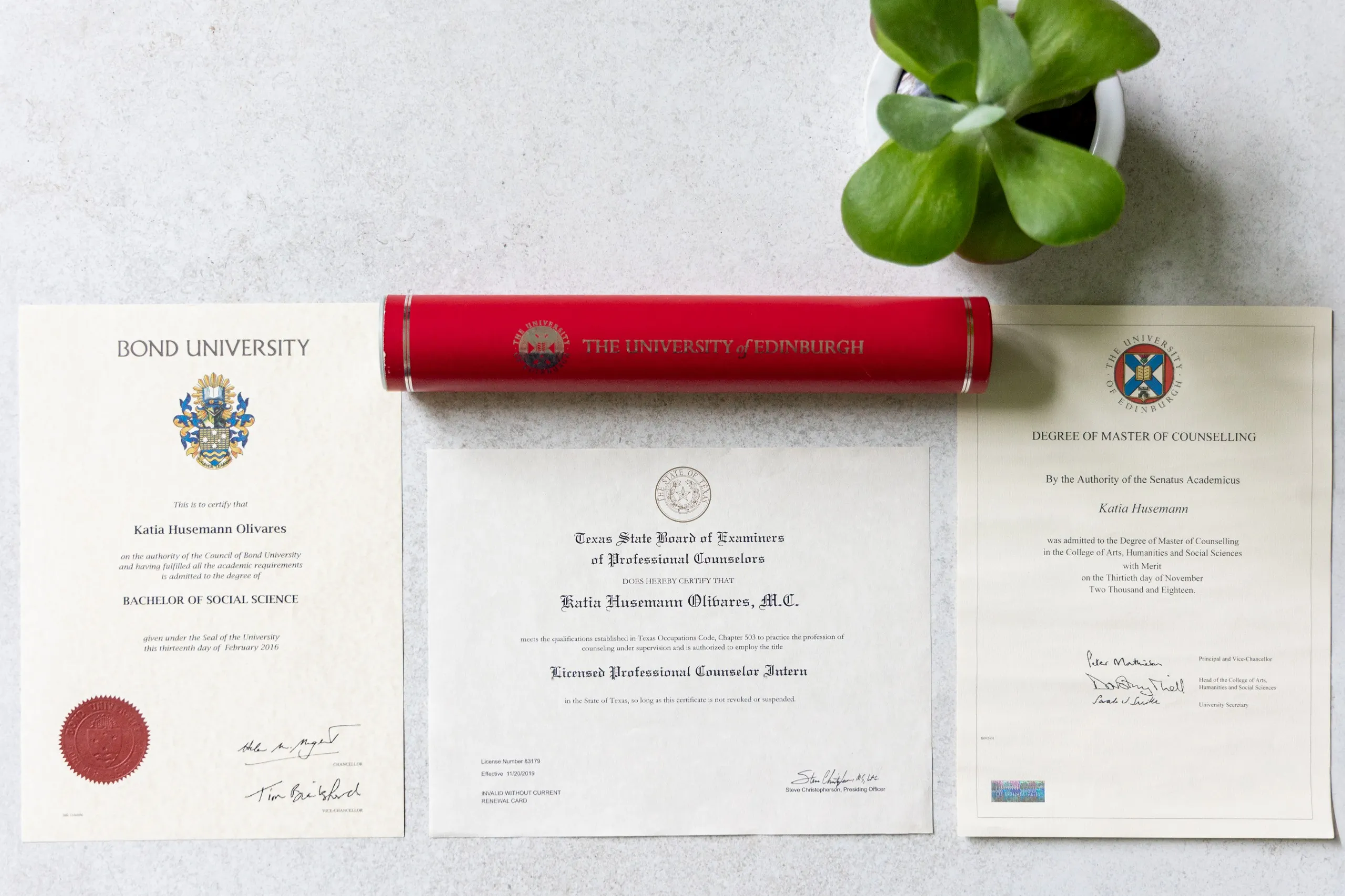 Certificates by Katia Husemann