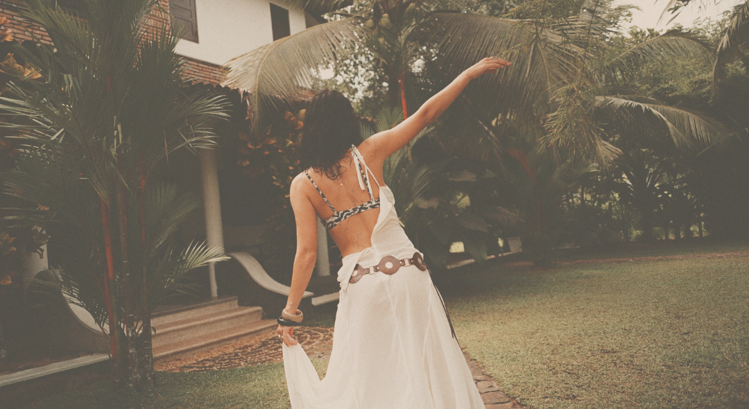 girl walking in the Jungle
