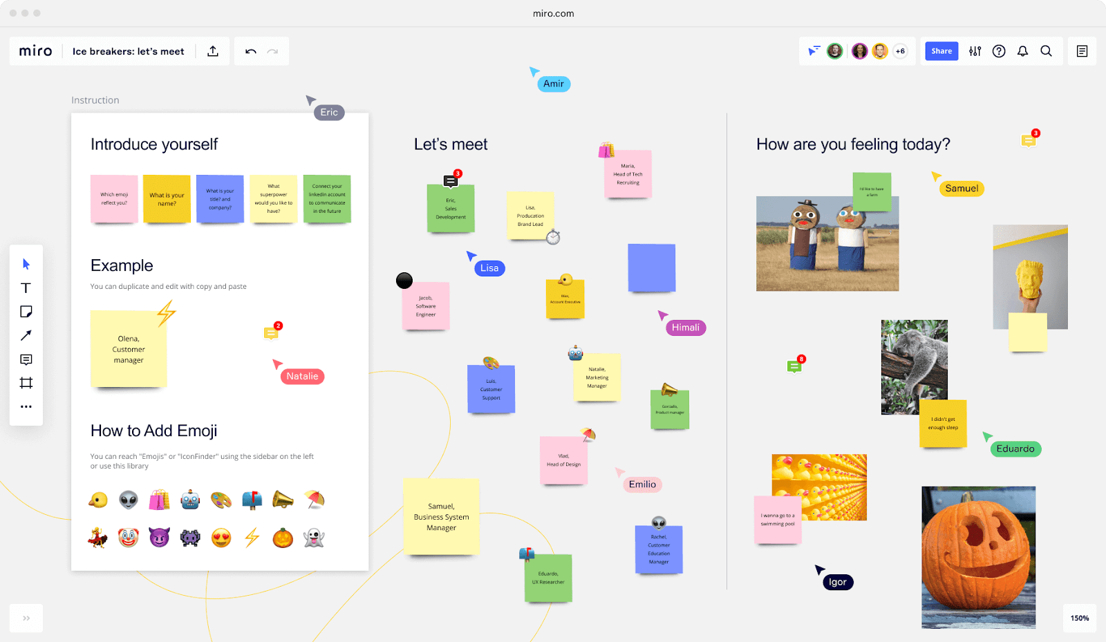 A look Miro, one of the most prominent Online Whiteboards