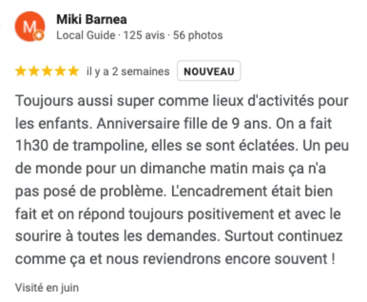Avis clients complexe de loisirs gopark