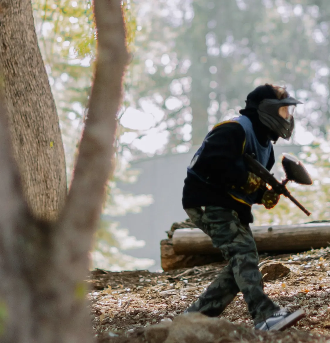 Partie de paintball extérieur