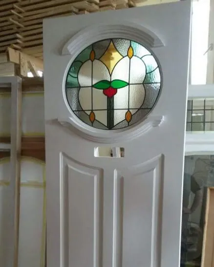 1930's oval stained glass front door