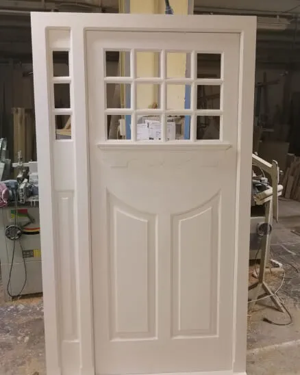 traditional 1930s front door with side panel