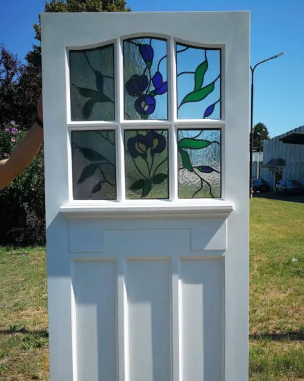 1930s style front door with stained glass