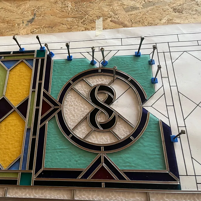 stained glass design for traditional London front door